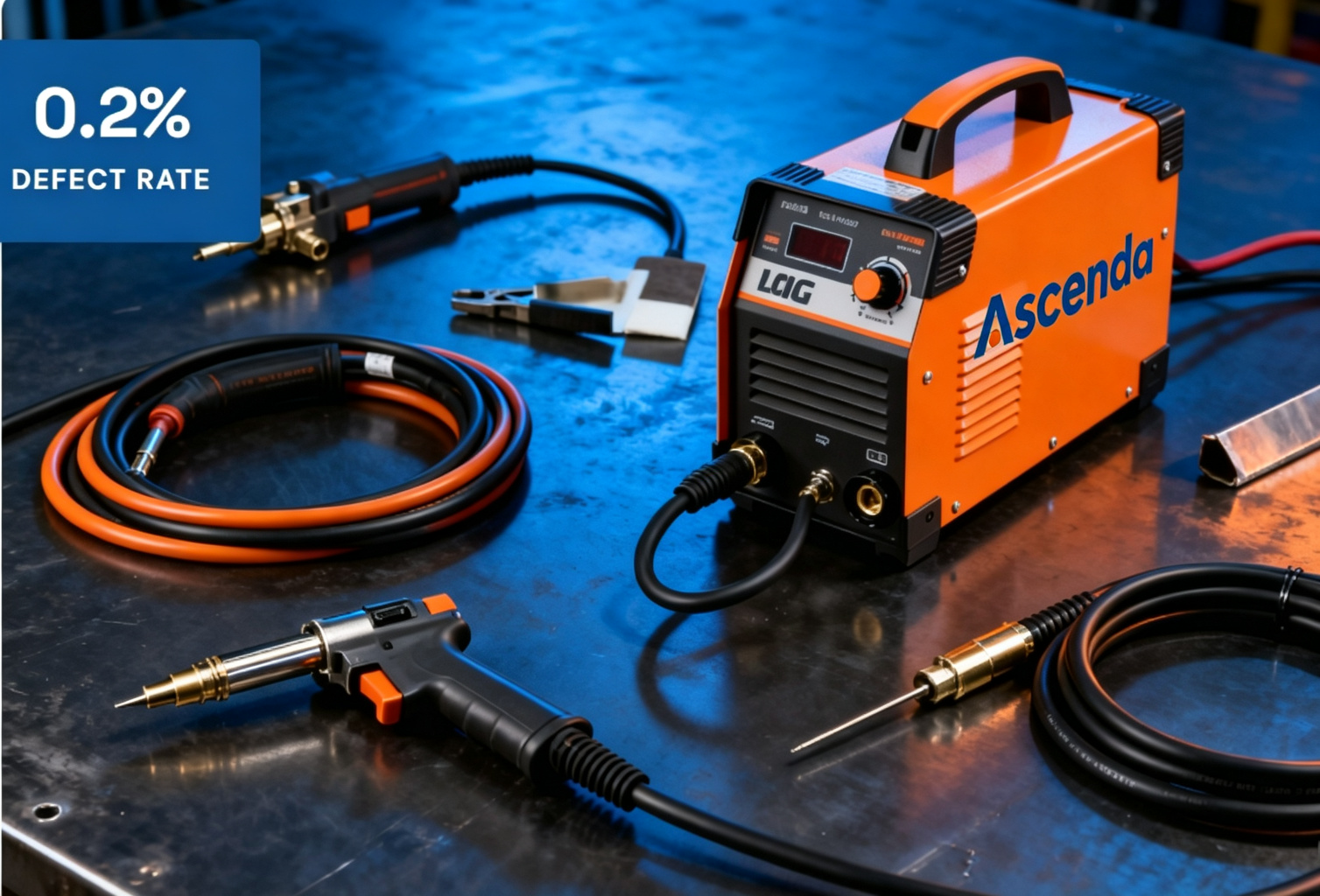 Ascenda MIG MAG welder with accessories