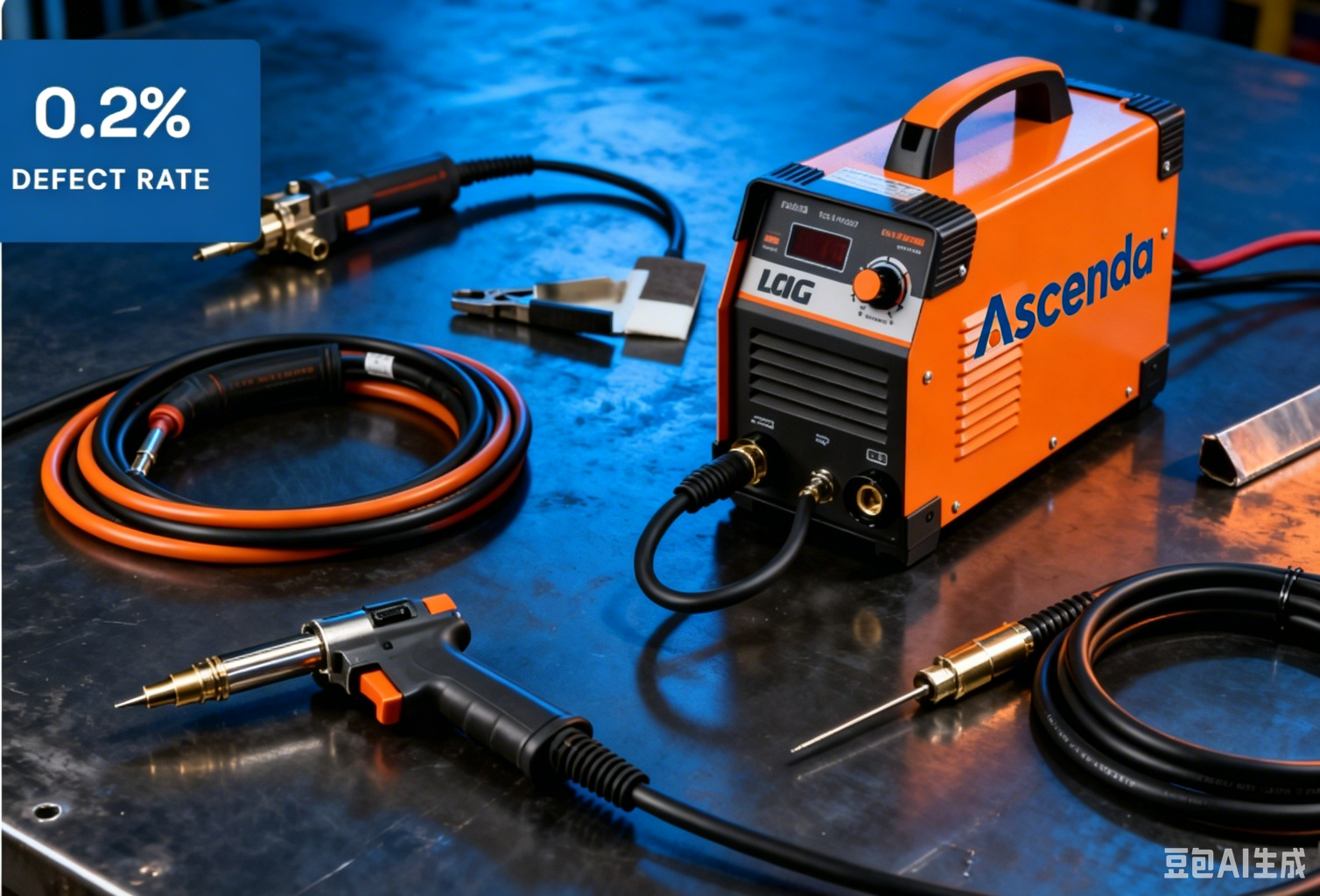 Ascenda MIG welder side view